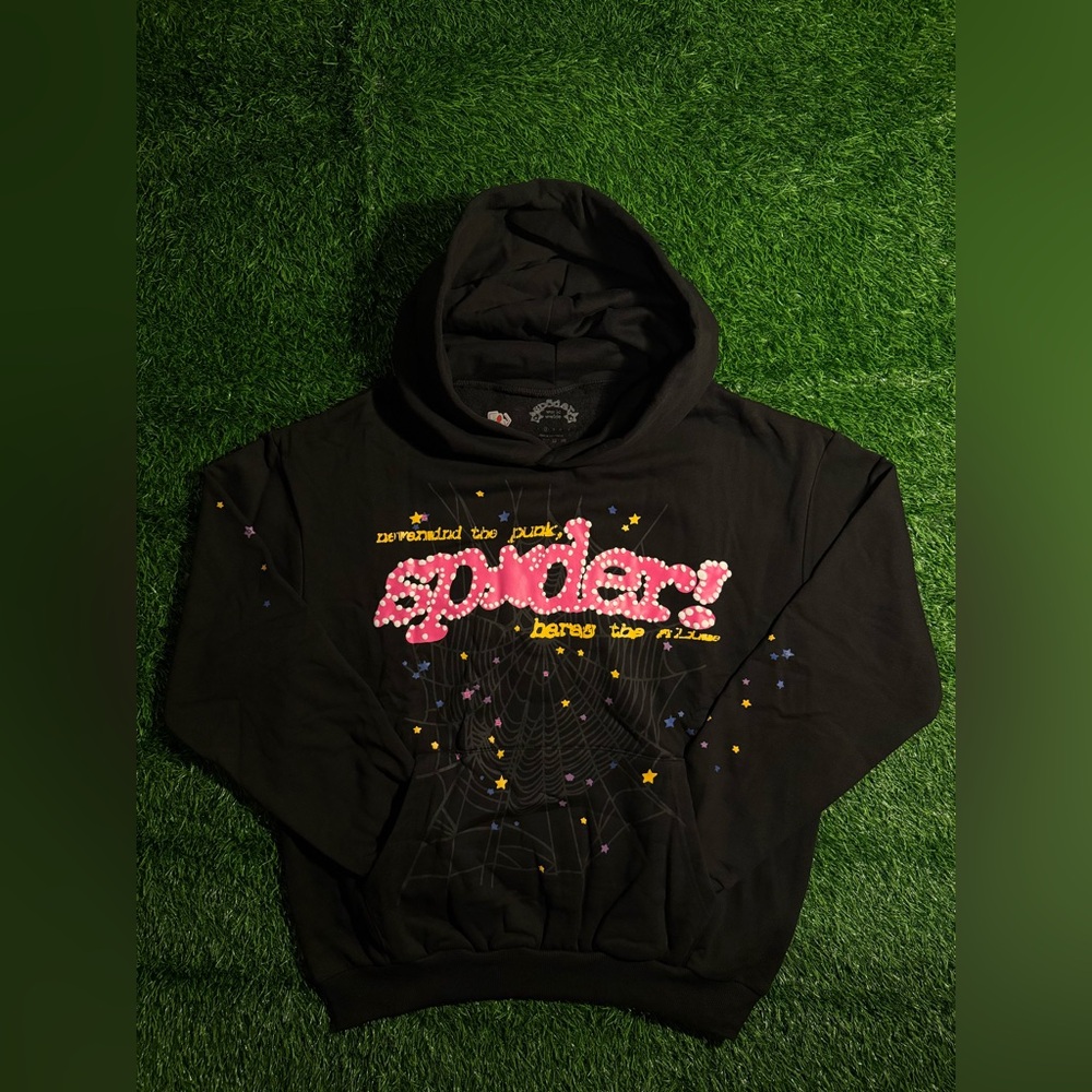 Sp5der P*NK V2 Hoodie (Black)